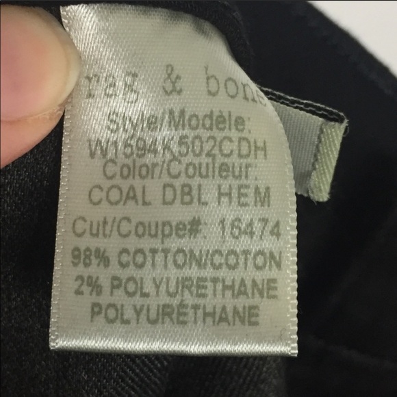 Rag & Bone 10” Crop Flare Double Hem Jeans Black - Picture 7 of 8